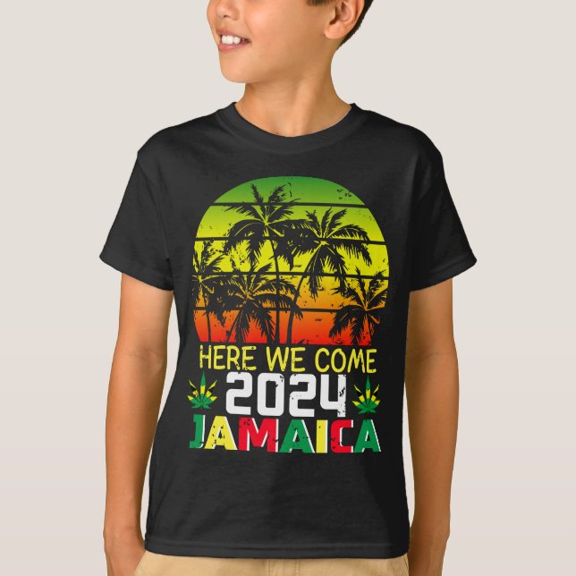 Jamaica 2024 Här är vi Kom Boy T-Shirt (Framsida)