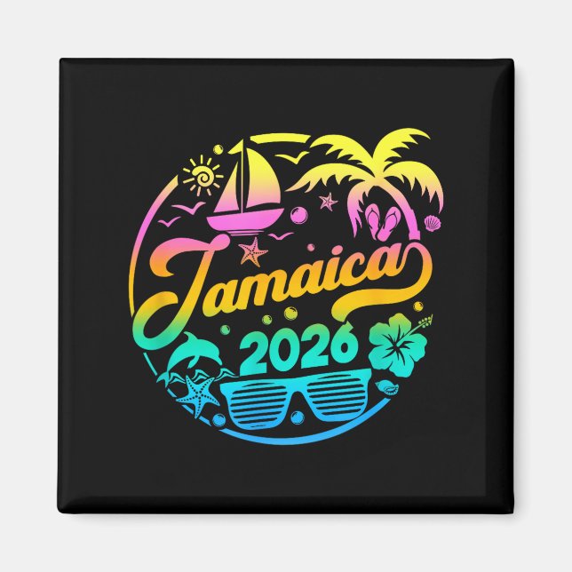Jamaica 2026 Family Vacation Beach Matching Group  Magnet (Framsidan)