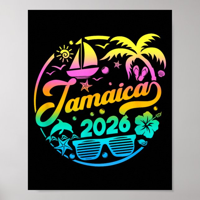 Jamaica 2026 Family Vacation Beach Matching Group  Poster (Framsidan)