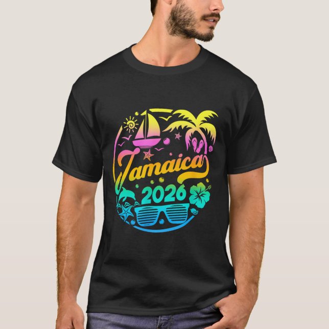 Jamaica 2026 Family Vacation Beach Matching Group  T Shirt (Framsida)
