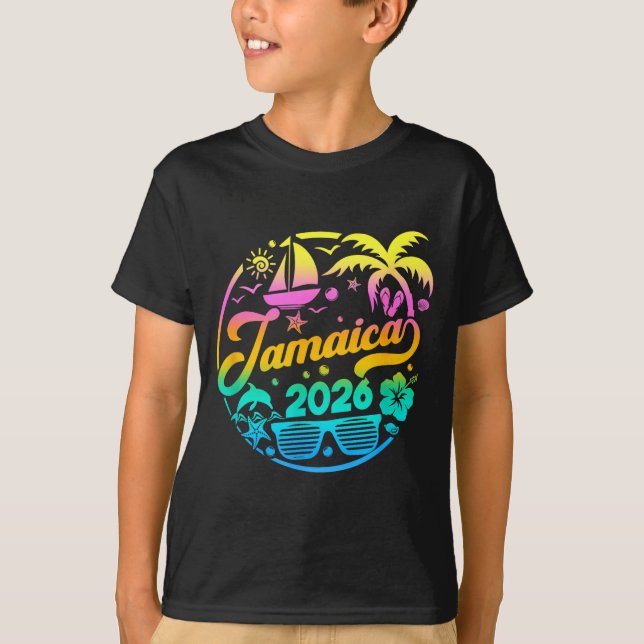 Jamaica 2026 Family Vacation Beach Matching Group  T Shirt (Framsida)