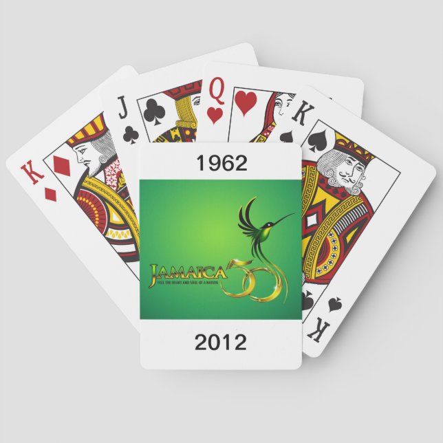 Jamaica 50-årsjubileum spel kort (Baksidan)