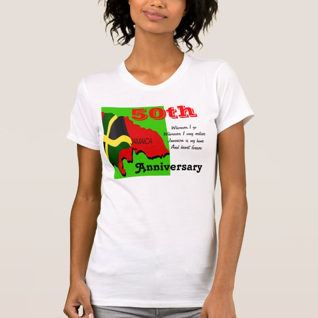 Jamaica 50-årsjubileum t-shirts (Framsida)