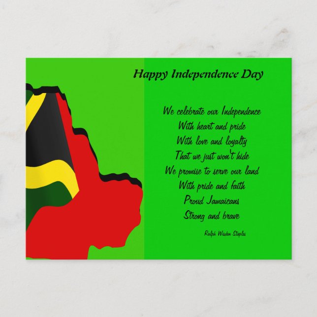 Jamaica 50-årsjubileum vykort (Framsida)