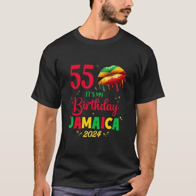 Jamaica 50:e födelsedagen Resa Girls Outfit Long S T Shirt (Framsida)