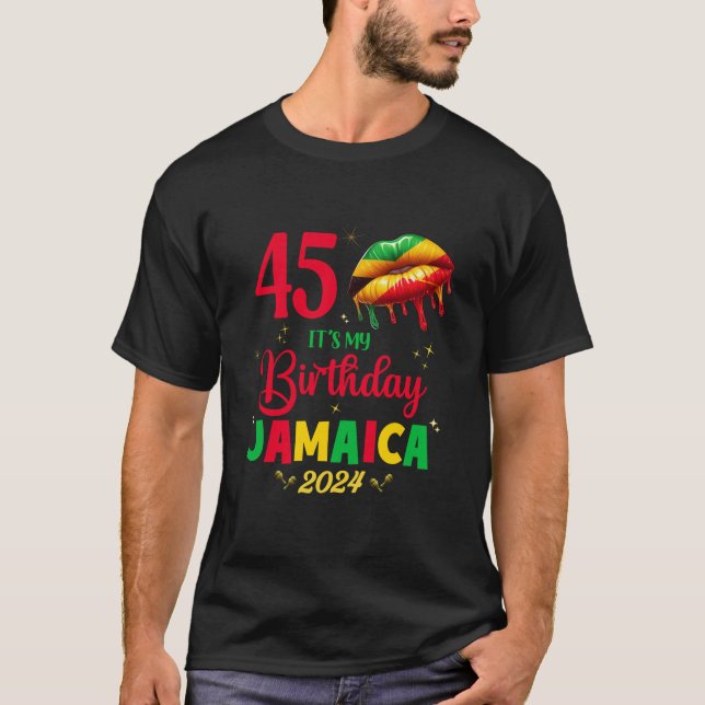 Jamaica 50:e födelsedagen Resa Girls Outfit Long S T Shirt (Framsida)