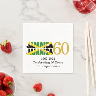 JAMAICA 60-årsdagen Papper om oberoende Pappersservett