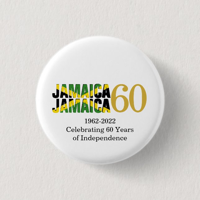 JAMAICA 60-årsjubileum Självständighet Knapp (Framsida)