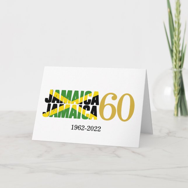 JAMAICA 60-årsjubileum Självständighet Kort (Framsida)