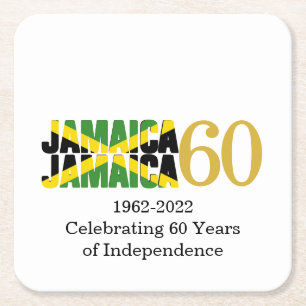 JAMAICA 60-årsjubileum Självständighet Underlägg Papper Kvadrat