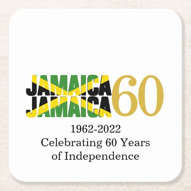JAMAICA 60-årsjubileum Självständighet Underlägg Papper Kvadrat (Framsidan)