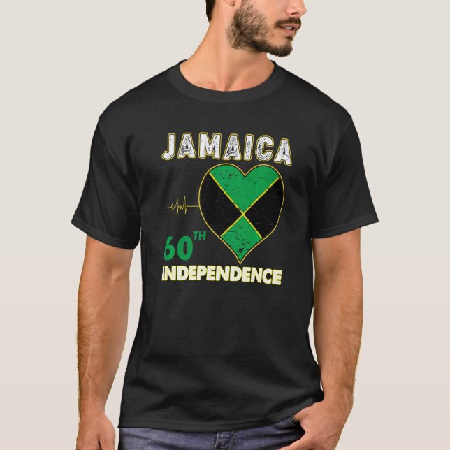Jamaica 60th independence Day 1962 2022 Jamaican M T Shirt (Framsida)