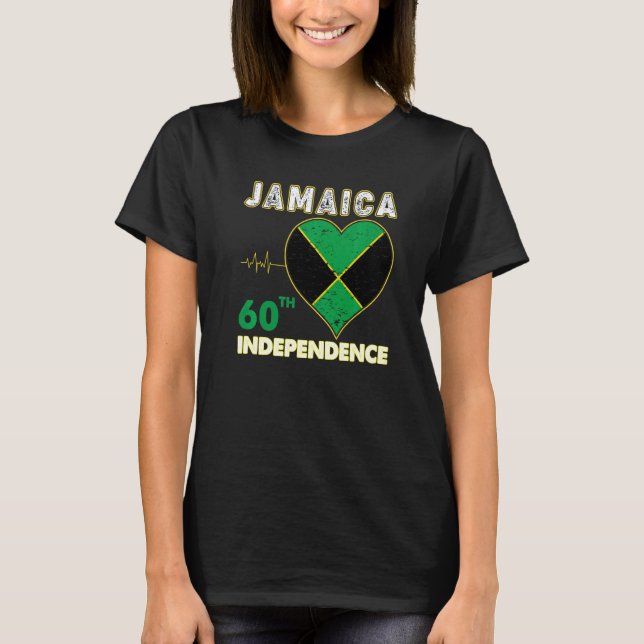 Jamaica 60th independence Day 1962 2022 Jamaican M T Shirt (Framsida)