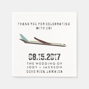 Jamaica Airplan Destination Wedding Napkins Pappersservett