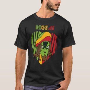 Jamaica Alien Reggae Heart Rasta Souvenir Rastafar T Shirt