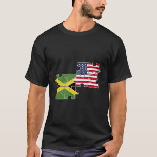 Jamaica American Flagga Usa Jamaican T Shirt