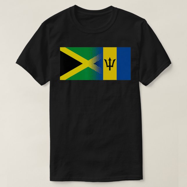 Jamaica Barbados Flagga HalJamaican HalBarbados T Shirt (Design framsida)