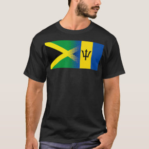 Jamaica Barbados Flagga HalJamaican HalBarbados T Shirt