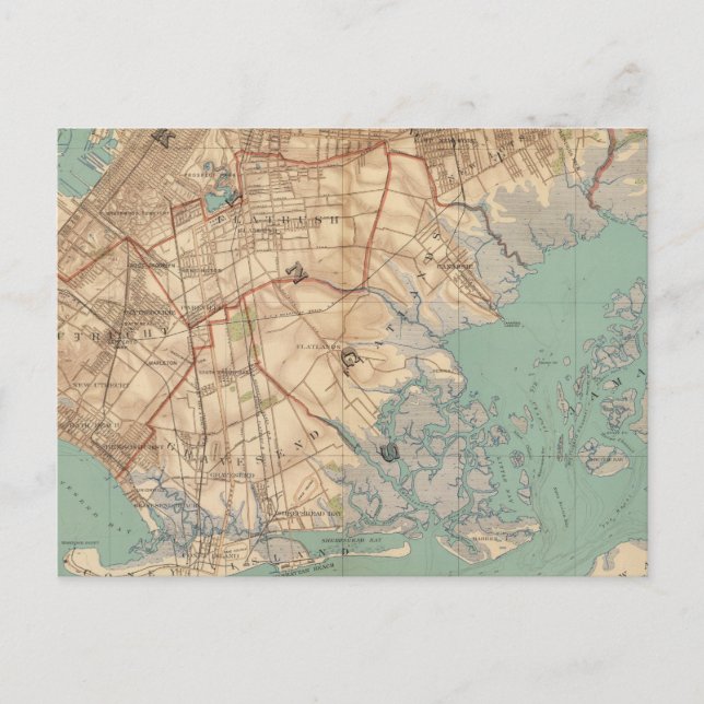 Jamaica Bay och Brooklyn Vykort (Framsida)