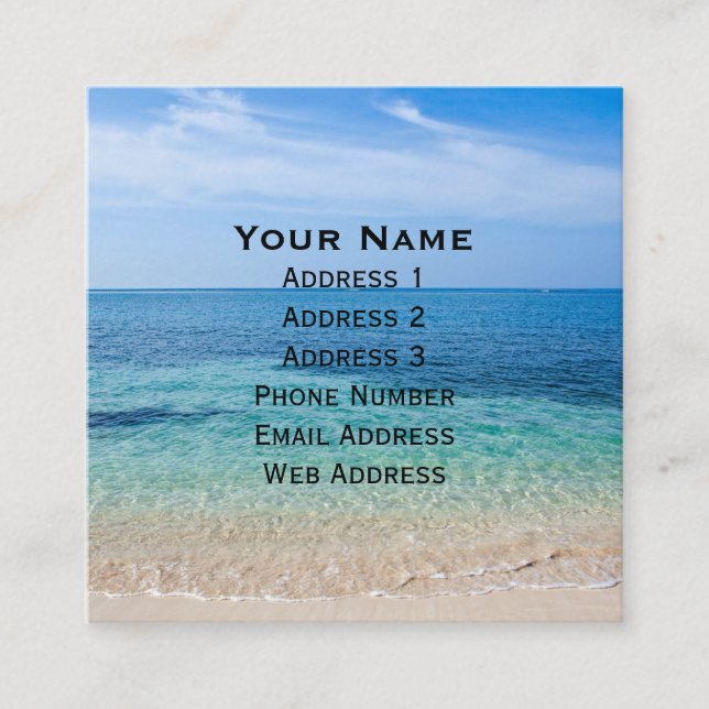 Jamaica Beach Fyrkantigt Visitkort (Framsida)
