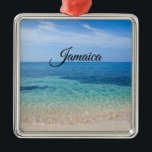 Jamaica Beach Julgransprydnad Metall<br><div class="desc">Vackra havsöder som rullar in i en strand i Jamaica i Karibiska havet</div>