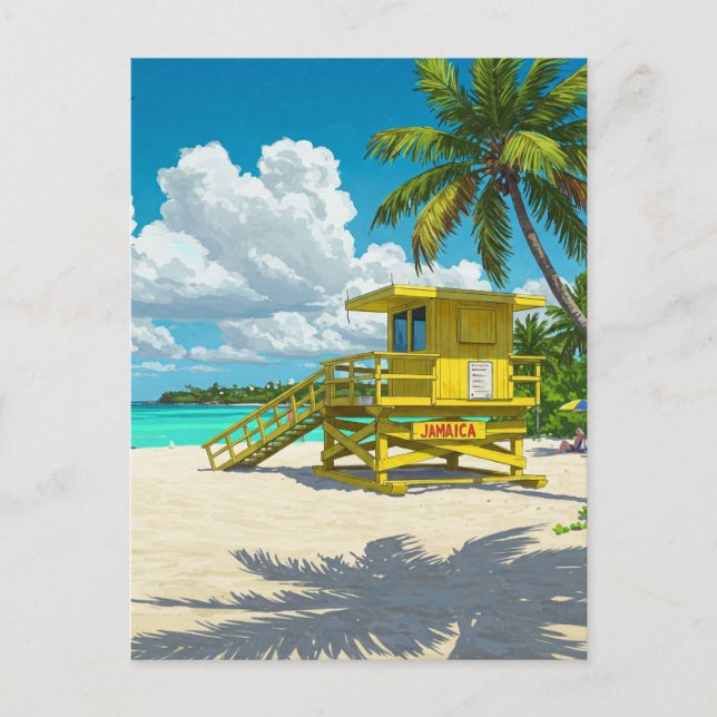 Jamaica Beach Lifeguard Shack Vykort (Framsida)
