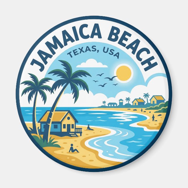 Jamaica Beach Texas Magnet (Framsidan)