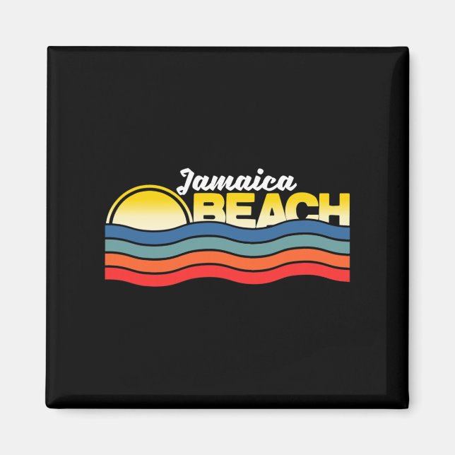 Jamaica Beach Texas Retro Vintage Surfer Souvenir Magnet (Framsidan)