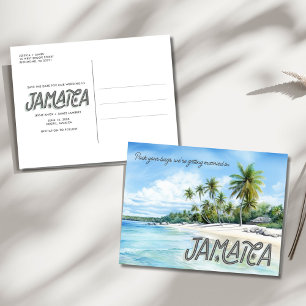 Jamaica Beach Wedding Spara datumet Meddelande Vykort