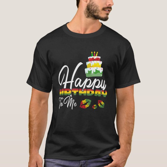 Jamaica Birthday Cake Grattis på födelsedagen to M T Shirt (Framsida)