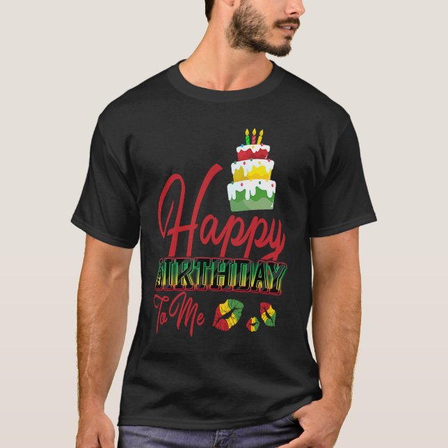 Jamaica Birthday Cake Grattis på födelsedagen to M T Shirt (Framsida)