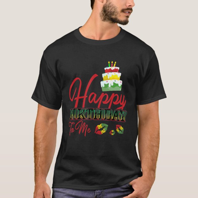Jamaica Birthday Cake Grattis på födelsedagen to M T Shirt (Framsida)