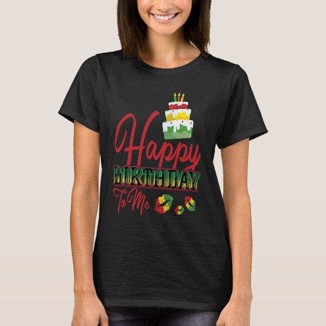 Jamaica Birthday Cake Grattis på födelsedagen to M T Shirt (Framsida)