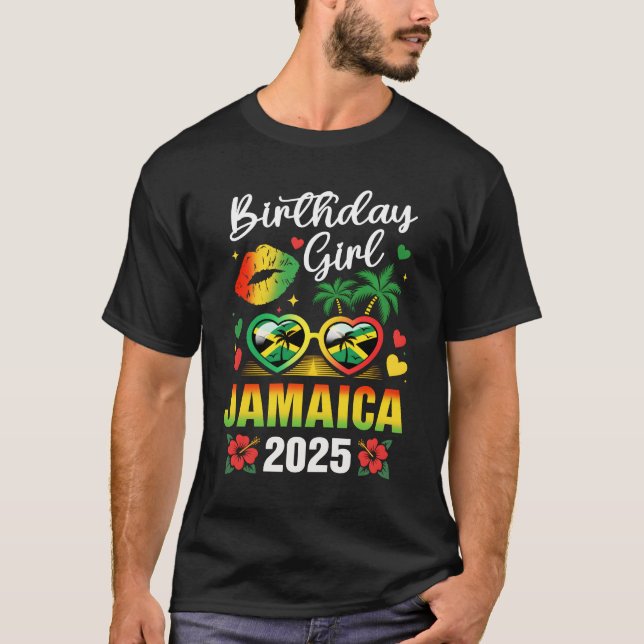 Jamaica Birthday Girl 2025 Birthday Party Squad Gi T Shirt (Framsida)