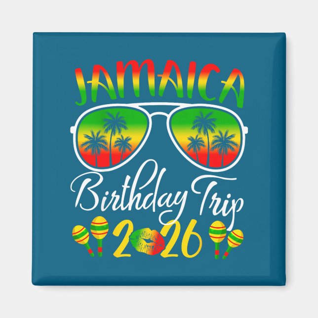 Jamaica Birthday Trip Vacation Summer 2026 Outfit  Magnet (Framsidan)