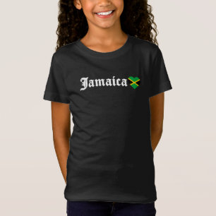 Jamaica Blackletter Jamaican Flagga T Shirt