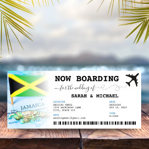 Jamaica Boarding Pass Destination Wedding Inbjudningar