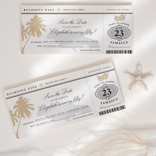 Jamaica Boarding Pass Spara födelsedagen Datumet