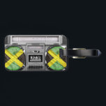 Jamaica boombox bagagebricka<br><div class="desc">Hej,  denna old school och coola representerar en vintage boombox tillsammans med flagga av jamaica. Lustigt och svalt det följer dig överallt!</div>