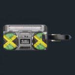 Jamaica boombox bagagebricka<br><div class="desc">Hej,  denna old school och coola representerar en vintage boombox tillsammans med flagga av jamaica. Lustigt och svalt det följer dig överallt!</div>