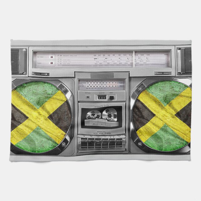 Jamaica boombox kökshandduk (Horisontell)
