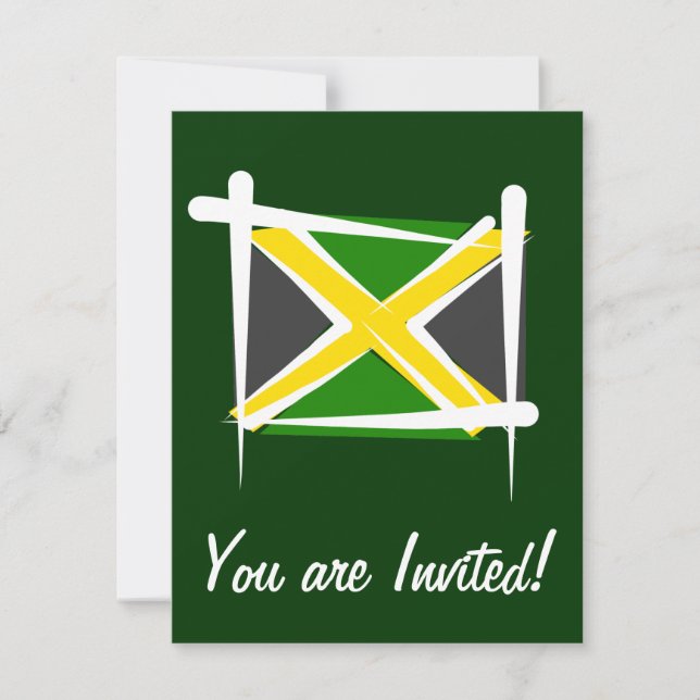 Jamaica borstar flagga inbjudningar (Framsida)
