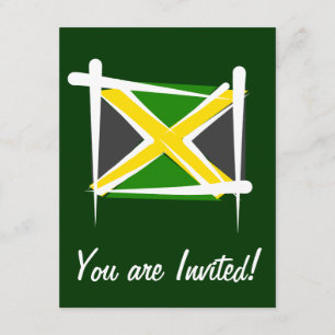 Jamaica borstar flagga inbjudningar