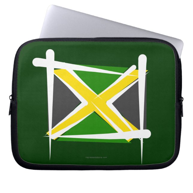 Jamaica borstar flagga laptop sleeve (Framsidan)