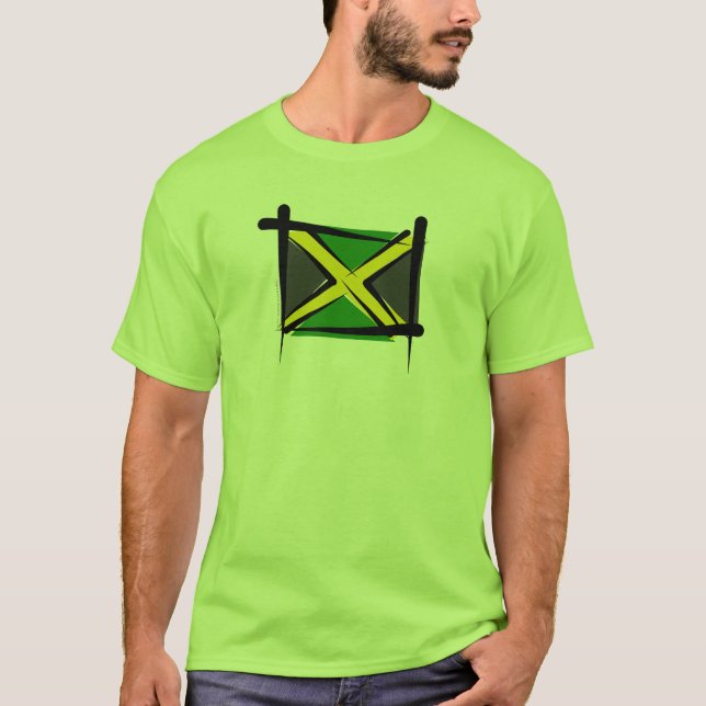 Jamaica borstar flagga tee (Framsida)