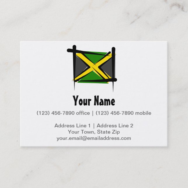 Jamaica borstar flagga visitkort (Framsida)