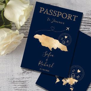 Jamaica Bröllop Destination Passport-inbjudan Inbjudan