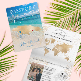 Jamaica Bröllop Destinationspass Karta Inbjudan