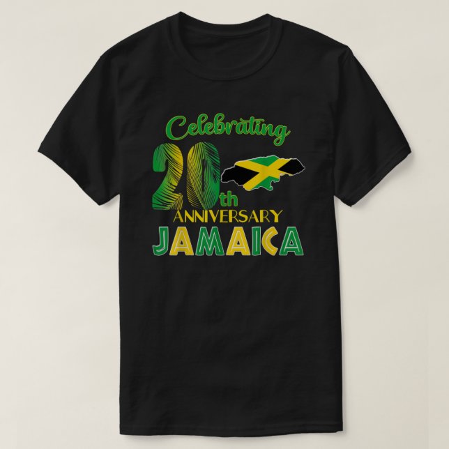 Jamaica Bröllop Honeymoon 10 50:e 25:e Anniversa T Shirt (Design framsida)