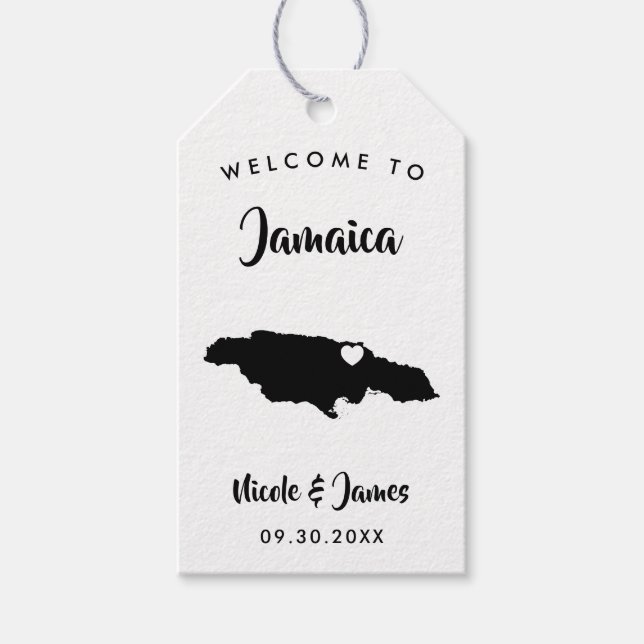 Jamaica Bröllop Welcome Bag Märkres, Karta Presentetikett (Framsidan)